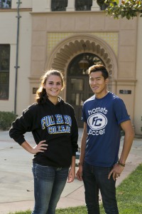 Students standing in front of the 300 building