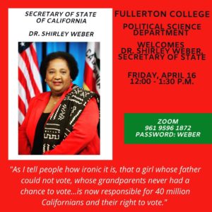 Secretary of State Dr. Shirley Weber