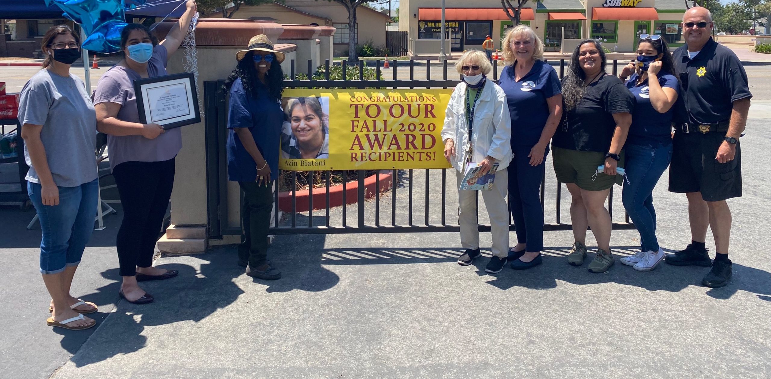 members of the Classified Senate honor Azin Biatani at the Classified Professional of the Year